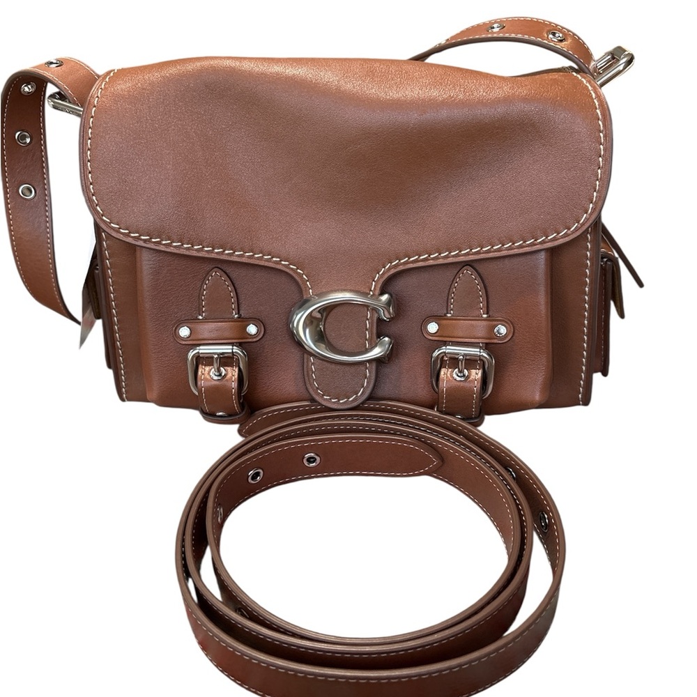 ❤️ Coach Western Tabby Silver/Burnished Amber CT721 Soft Leather Satchel